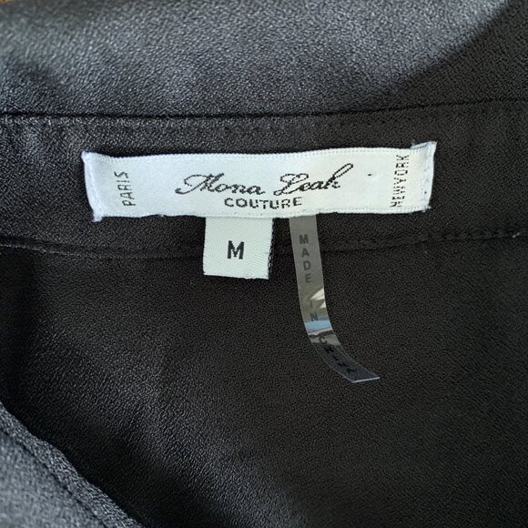 Mona Leah Couture Top Medium Zip Up Long Sleeve Animal Print Artsy Unique - Picture 4 of 5